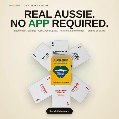 Miniatura 3 de Lingo Juego de cartas australianas 52 expresiones y frases australianas divertidas Divertido juego de cartas regalo para expatriados