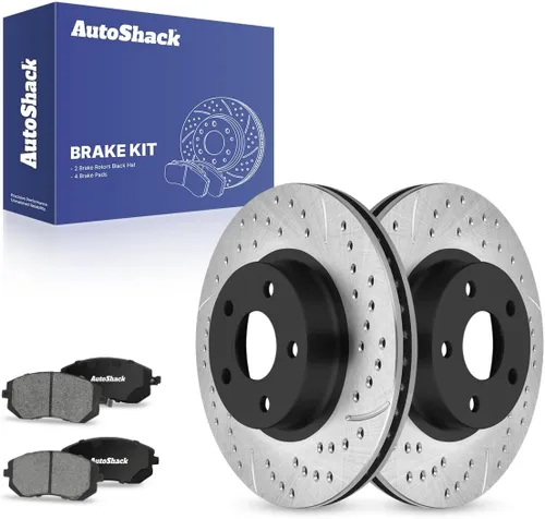 Miniatura 17 de AutoShack 10.91" (277 mm) Rotores de freno ventilados delanteros + pastillas de freno cerámicas de reemplazo para 2002-2010 Subaru Impreza 2003-2005
