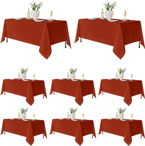 Miniatura 23 de Fitable - Paquete de 6 manteles redondos blancos - 120 pulgadas de diámetro - Manteles resistentes a las manchas y lavables, manteles de poliéster