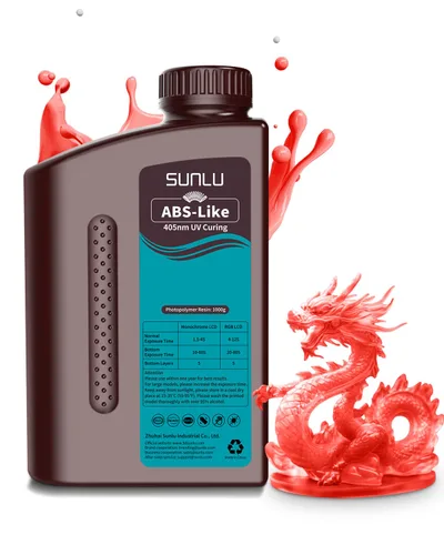 Miniatura 50 de SUNLU 1000G de resina tipo ABS para impresora 3D, fotopolímero de curado UV de 405 nm de rápido secado para impresoras 3D LCD/DLP/SLA de 2K 4K 6K