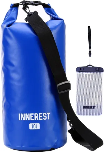 Innerest Bolsa seca impermeable ligera para recreación de agua al aire libre, playa, barco, camping, pesca, kayak con una bolsa impermeable para