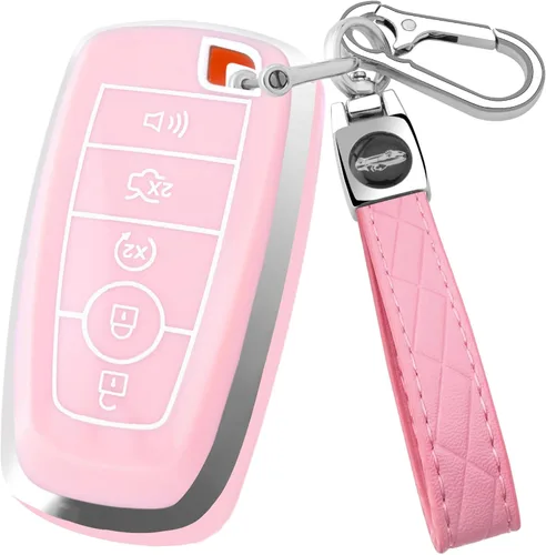 Miniatura 17 de XIYANG TRADE Funda para llavero Ford con llavero, funda para llavero para Ford Explorer Fusion Escape Edge Expedition F150 F250 F350 F450 F550 Azul