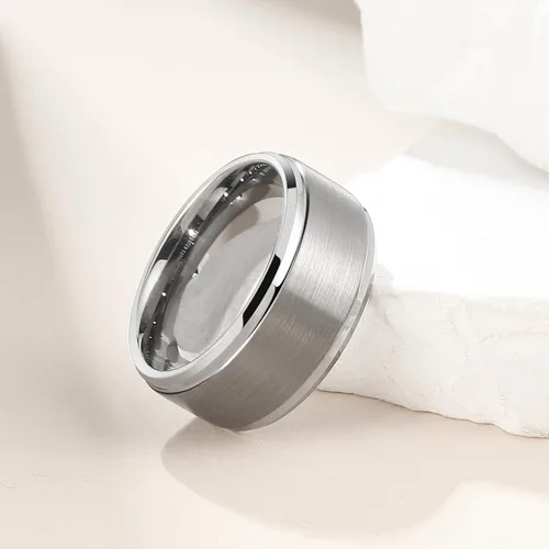 Miniatura 2 de King Will - Anillo de tungsteno básico para hombre, de 1564, 932, 516, 2364 y 2564 de pulgada, con acabado cepillado mate, ideal como anillo