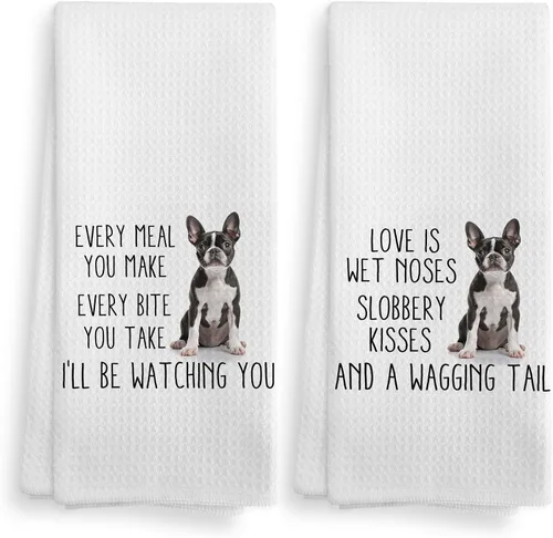 Miniatura 25 de Toallas Schnauzer, Regalos Schnauzer, Juego de 2 Toallas de Cocina y Trapos para Platos Schnauzer para Perros, Decoración Schnauzer, Regalos Vida