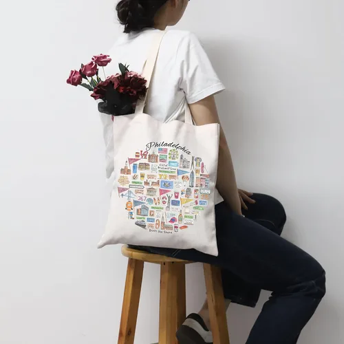 Miniatura 4 de MNIGIU Philadelphia Tote Bag Philadelphia Souvenir Gift Bolsa de viaje Philadelphia Regalo de bienvenida Filadelfia