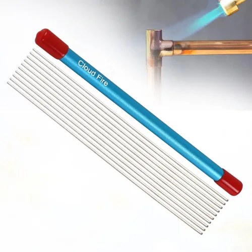 Miniatura 12 de Varillas de soldadura con 10 varillas de soldadura de plata 5% BCuP-3 Varilla de soldadura 1/12 "x10" para aire acondicionado refrigerador