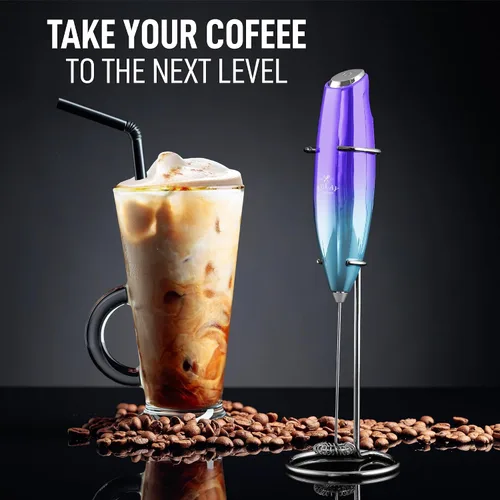 Miniatura 80 de Zulay Milk Boss Espumador de leche potente manual, hace espuma para latte, batidor para mezclar bebidas, café, miniespumador para capuchino, frappé