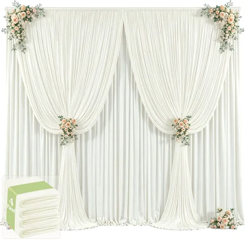 Miniatura 20 de 20 pies x 12 pies Cortinas de Telón de Fondo Azul Bebé Sin Arrugas para Bodas y Fiestas, Telón de Fondo de Tela Azul, Cortinas para Bodas