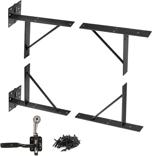 Mofeez Kit de soporte de esquina para puerta, sin hundimiento, para puertas de cobertizo, puertas de entrada, puertas de corral, ventanas de madera