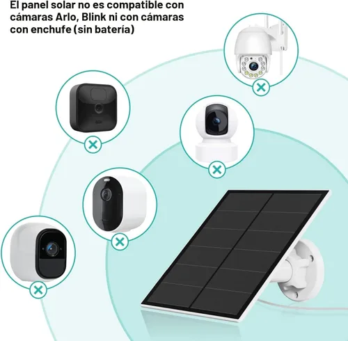 Miniatura 3 de Panel solar para cámara de seguridad, panel solar USB de 5 W compatible con cámara de batería recargable, cargador de panel solar para cámara