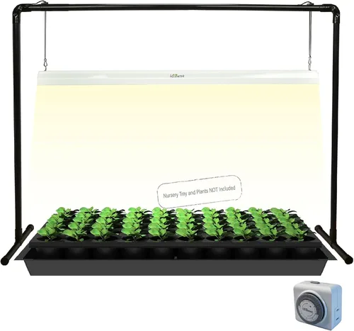 Miniatura 9 de Luz de cultivo de 2 pies para inicio de semillas, lámpara LED de cultivo para plantas de interior, luz de cultivo de plántulas con soporte, kit
