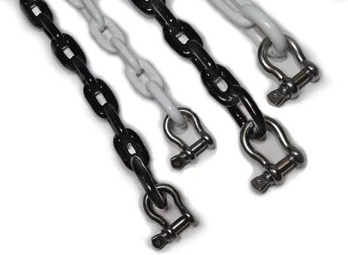 Miniatura 4 de Cadena de anclaje de barco recubierta de PVC con grilletes de acero inoxidable 4 pies/5 pies/6 pies/negro/blanco