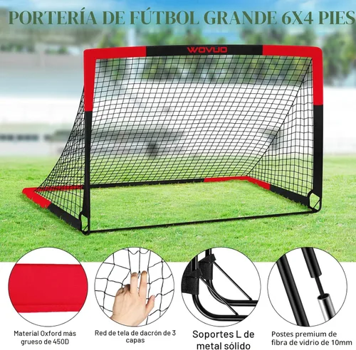 Miniatura 3 de Kids Soccer Goals for Backyard Set of 2, 6x4 ft Portable Toddler Soccer Goal Training Equipment with Soccer Target, Ball, Cones, Soccer Net for Kids
