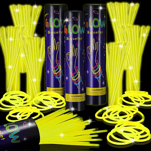 Miniatura 9 de Hanaive - 300 varillas luminosas a granel de 8 pulgadas que brillan en la oscuridad, regalos de fiesta de neón y collar con conectores