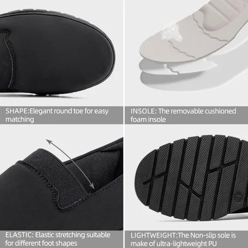 Miniatura 5 de Mocasines Ortopédicos para Mujer de Punta Redonda Cómodos sin Cordones para Juanetes Zapatos de Trabajo Elásticos para Caminar Zapatos Ortóticos