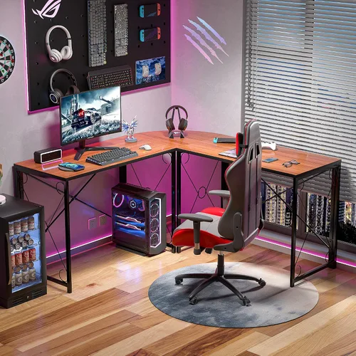 Miniatura 4 de VECELO Escritorio plegable para computadora de 39.4 pulgadas, mesa simple para computadora portátil, estación de trabajo para leer y escribir,