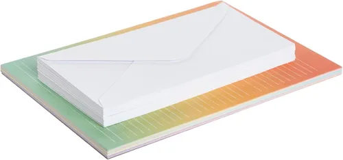 Miniatura 8 de Paper Junkie Juego de papel de papelería y sobres de escritura de cartas, 6 diseños de degradado de acuarela, 60 hojas forradas y 30 sobres