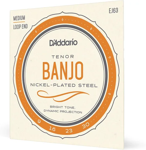 Miniatura 12 de D'Addario Cuerdas para banjo tenor, bronce fosforado, EJ55, calibre medio 9-30, juego de 5 cuerdas, paquete de 1