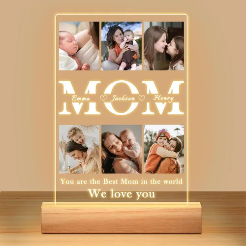 Miniatura 11 de Marcos de fotos personalizados con foto, marco de fotos personalizado con luz nocturna, marco de fotos personalizado, regalos personalizados de 5