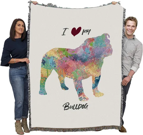Miniatura 17 de Pure Country Weavers Manta con texto en inglés "I Said I was Sorry Bulldog por Bob Christie", regalo para los amantes de los perros, manta de tapiz