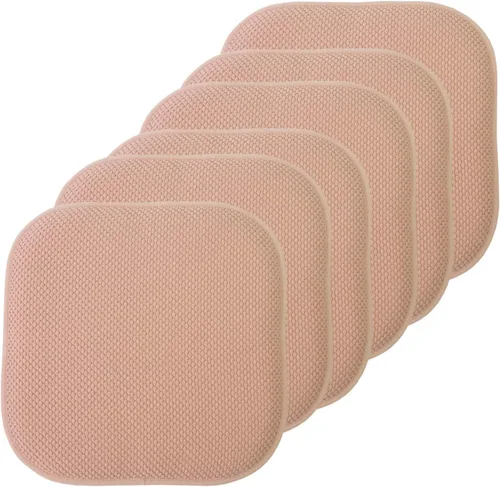 Miniatura 122 de Sweet Home Collection Cojines de espuma viscoelástica para silla, antideslizantes, diseño de panal de abeja, 16 x 16 pulgadas, paquete de 2