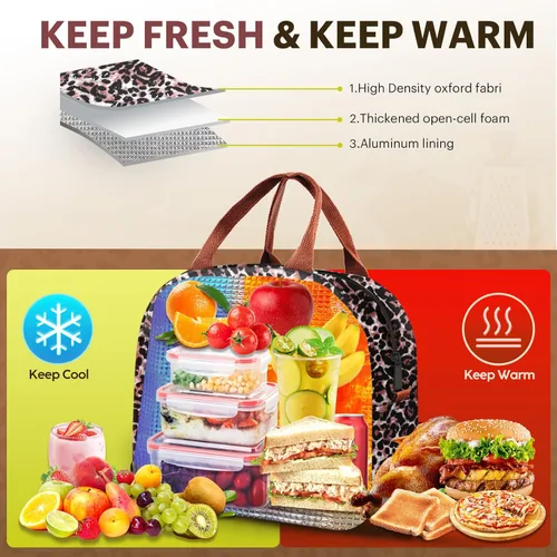 Miniatura 5 de EASYFUN Bolsa de almuerzo para mujeres y hombres, lonchera aislada a prueba de fugas con gran capacidad, bolsa de mano más fresca para el trabajo