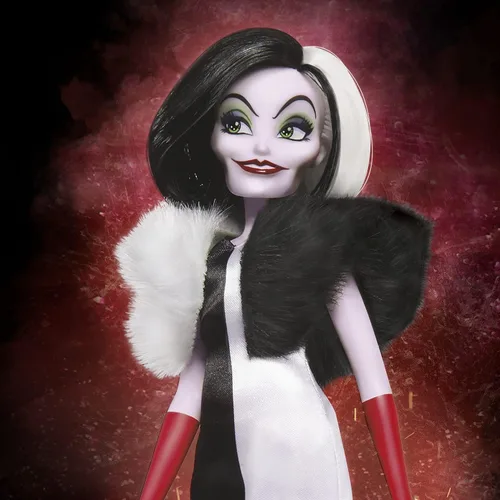 Miniatura 2 de Disney Muñeca de moda Princess Villains Cruella De Vil, accesorios y ropa extraíble, juguete de villanos de Disney para niños de 5 años en adelante