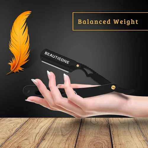 Miniatura 3 de Beauticone Navajas rectas para hombres, navaja de borde recto, 100 cuchillas de un solo filo, acero inoxidable, navaja de barbero para el afeitado