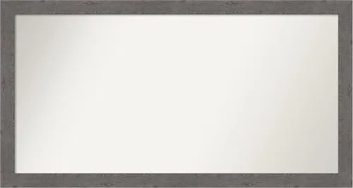 Miniatura 9 de Amanti Art Espejo de baño gris para sobre el fregadero, 31 x 48 pulgadas, espejo de tocador rectangular estrecho de color gris, marco de madera
