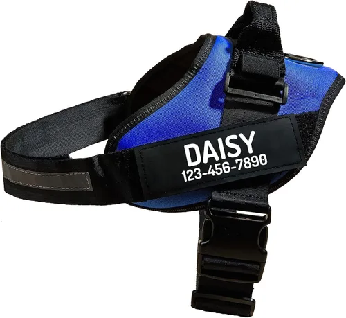 Miniatura 10 de Arnés personalizado sin tirones para perro con 2 parches personalizados para nombre y teléfono, chaleco reflectante transpirable para mascotas