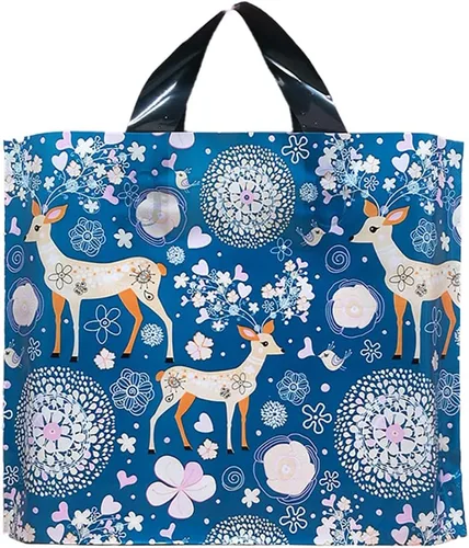 Miniatura 24 de 50 bolsas de plástico de 9.8 x 11.8 pulgadas, bolsas de compras al por menor, bolsas de boutique con asas, hermoso día (más patrones disponibles)