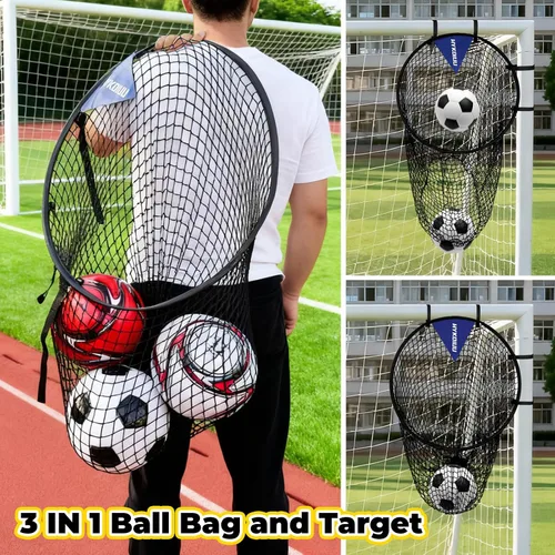 Miniatura 7 de Top Bins - Objetivo de portería de fútbol (2 piezas) de 23.6 pulgadas para voleibol, pase, precisión de disparo, práctica de fútbol