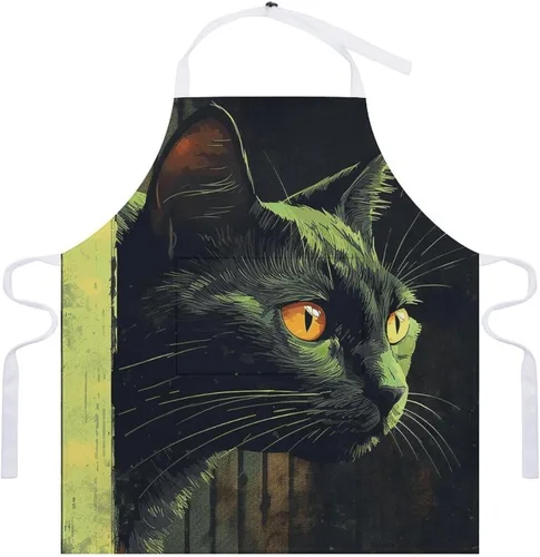 Miniatura 7 de MUSM Apron for Adults - 27.6 X 31.5 Inch, Heavy-Duty Polyester Aprons with Two Large Pockets, Waterproof Peeping on The Wall Kitchen Apron for