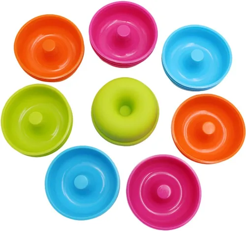 Miniatura 7 de 24 moldes de silicona para donas, antiadherentes, para magdalenas, tazas reutilizables para hornear, fáciles de limpiar, sartenes para horno