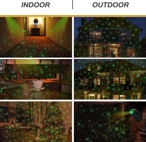 Miniatura 4 de Proyector de Luces de Navidad para Exteriores, Luces Láser LED de Navidad, Foco de Paisaje, Espectáculo de Estrellas Rojas y Verdes, Impermeable