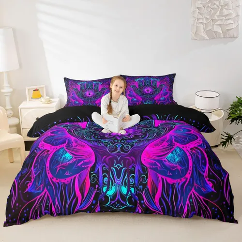 Miniatura 16 de Erosebridal Funda de edredón de madera con puerta de granero, juegos de ropa de cama estilo occidental, tamaño Queen, funda de edredón rústica