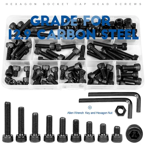 Miniatura 6 de NINDEJIN Tornillos métricos M3 de cabeza hexagonal de cabeza hueca, Allen Socket Drive M3 x 0.157 in/ 0.197 in / 0.236 in/ 0.315 in/ 0.394 in/ 0.472