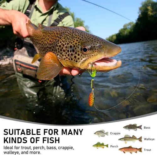 Miniatura 3 de THKFISH Spinnerbait Spinners Spinnerbait señuelos de trucha Señuelos de pesca para lubina trucha Crappie