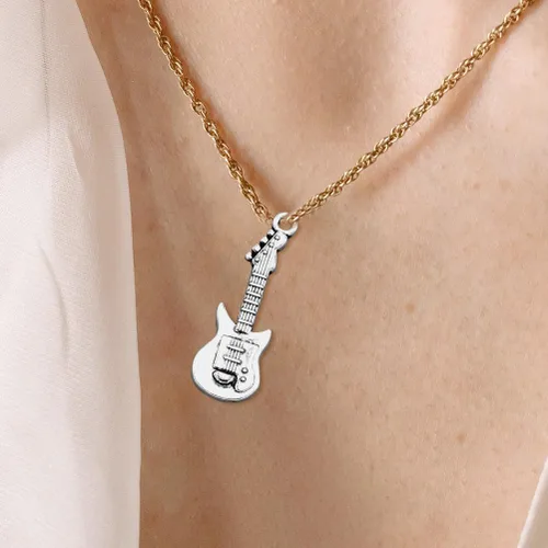 Miniatura 5 de BESTOYARD 20 dijes de guitarra vintage, aleación antigua, accesorios para hacer joyas, collares, pulseras, llaveros, manualidades, 1.18 x 0.39