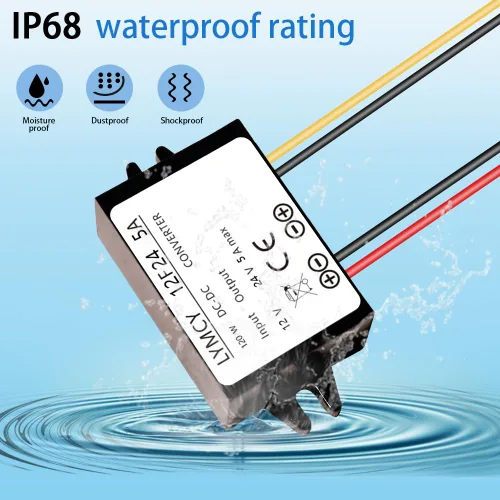 Miniatura 3 de Convertidor DC Boost de 12 V a 24 V, 5 A, 120 W, convertidor elevador de voltaje, módulo de fuente de alimentación impermeable, transformador
