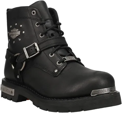Miniatura 2 de Harley-Davidson Becky 5.5-Inch piel Negro motocicleta Botas de la mujer. d87048