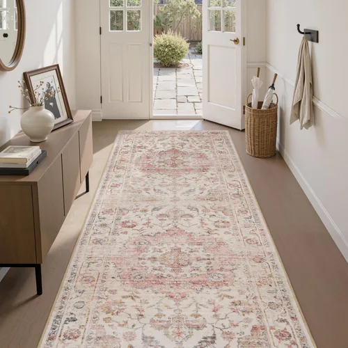 Miniatura 18 de PADOOR Alfombra de pasillo de 2 x 10 pies, suave, beige, lavable, para dormitorio, alfombra larga antideslizante para pasillos, entrada, lavandería