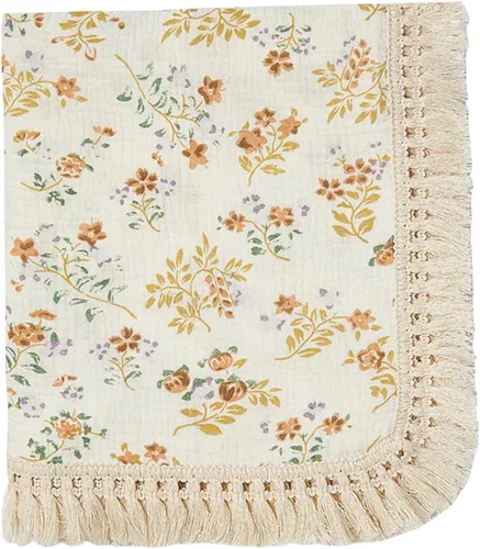 Miniatura 12 de Manta de muselina de algodón Insular con borla, manta de muselina boho bohemia para bebé, manta de recepción con fleco, manta para guardería