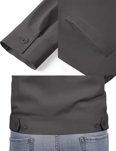 Miniatura 5 de COOFANDY Chaqueta ligera con cremallera para hombre Eisenhower para trabajo, oficina, casual, para golf