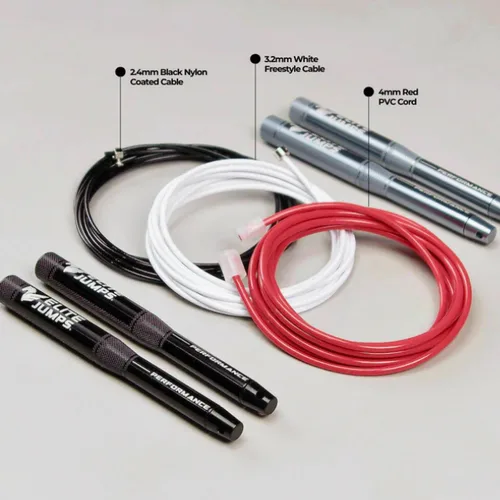 Miniatura 6 de Paquete de cuerda de salto de velocidad 3 cables para interiores, exteriores y trucos Fabricado en Estados Unidos Cuerda de saltar de alta