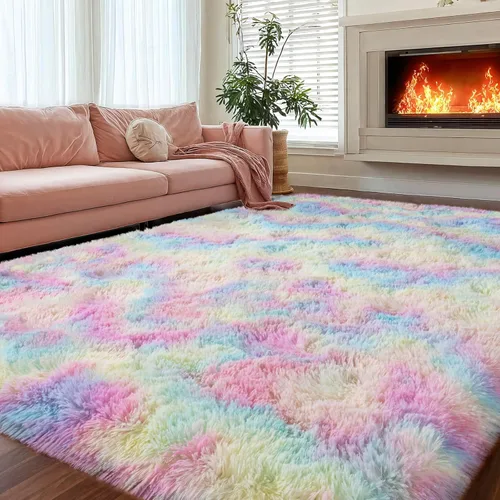 Miniatura 83 de qulint Alfombras de área de 5 x 7 pies para sala de estar, alfombra suave y esponjosa para dormitorio, alfombra de habitación de niños grandes, Gris