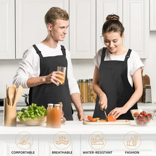 Miniatura 5 de Aprons for Women with Pockets Adjustable Double-Sided Wearable Durable Lightweight Chef Cooking Kitchen Restaurant