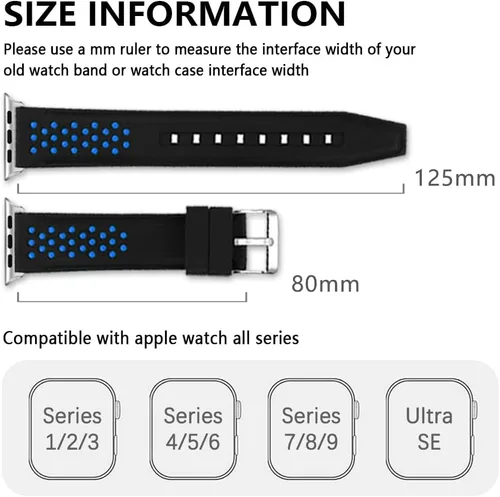 Miniatura 5 de Compatible con correas de Apple Watch de 1.614 in/1.575 in/1.496 in 1.929 in/1.772 in/1.732 in/1.654 in, correa de silicona de repuesto para iWatch