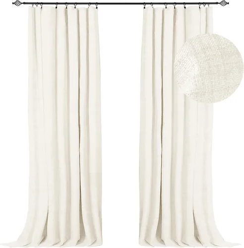 Miniatura 28 de 100% Blackout Shield Cortinas opacas completas para dormitorio de 63 pulgadas de largo, juego de 2 paneles, anillos de clip/bolsillo para barra