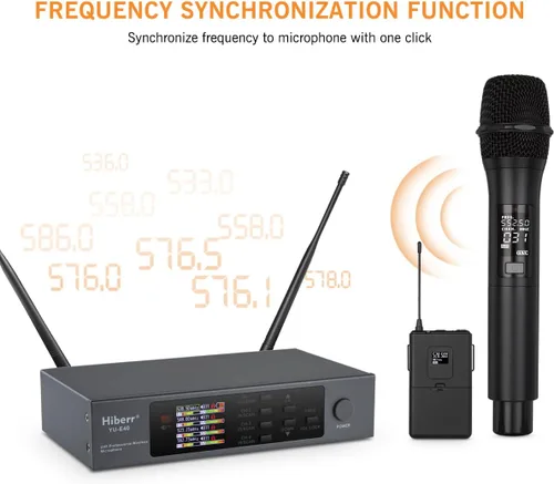 Miniatura 5 de Sistema de micrófono inalámbrico, micrófono inalámbrico UHF ajustable de 4 canales, carcasa de metal, micrófono inalámbrico vocal para iglesia